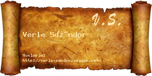 Verle Sándor névjegykártya