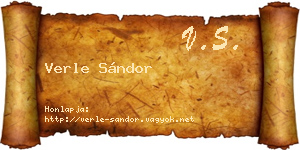 Verle Sándor névjegykártya