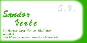 sandor verle business card